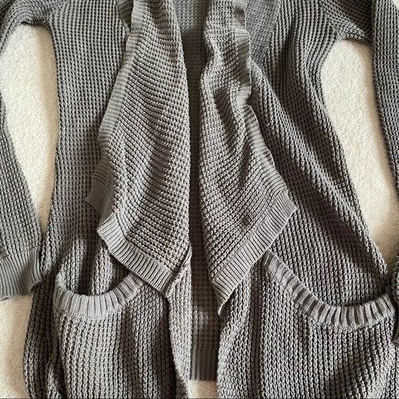 Grey/Olive Draped Cardigan - Picture 2 of 8